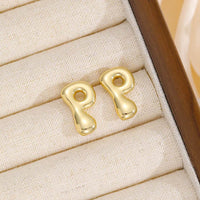 18K Gold-Plated Bubble Letter Stud Earrings - Unique, Dainty & Lightweight for Everyday Wear - Store 42