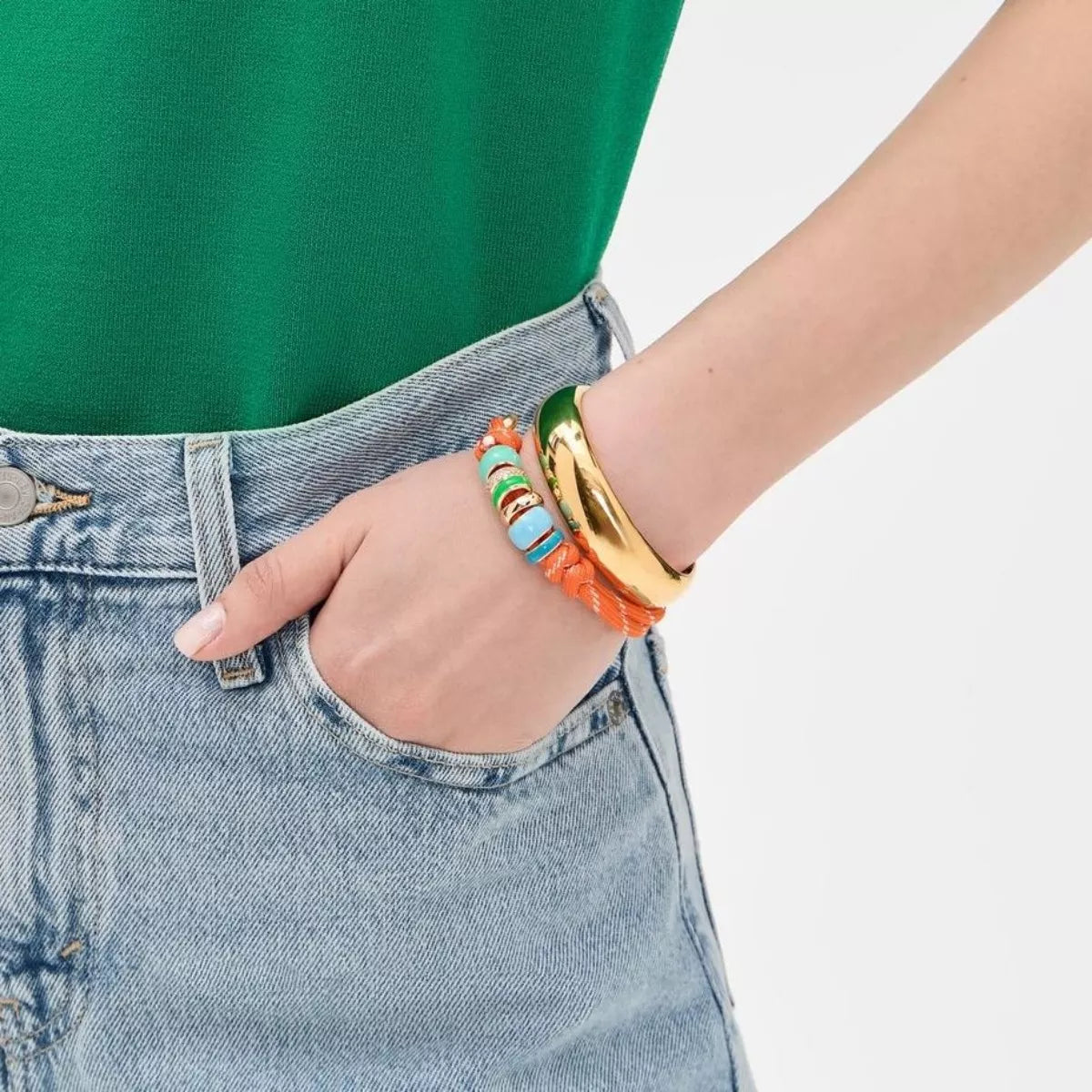 18K Gold-Plated Bead Rope Bracelet