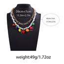 18K Gold-Plated Double Layered Necklace with Colorful Imitation Pearls - Unique Fashion Accessory - Store 42