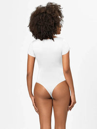 Full Size Square Neck Short Sleeve Bodysuit - Store 42