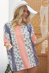 BiBi Leopard Stripe Printed French Terry Oversized Top - Store 42