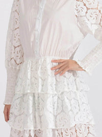 Full Size Lace Layered Long Sleeve Dress Plus Size - Store 42