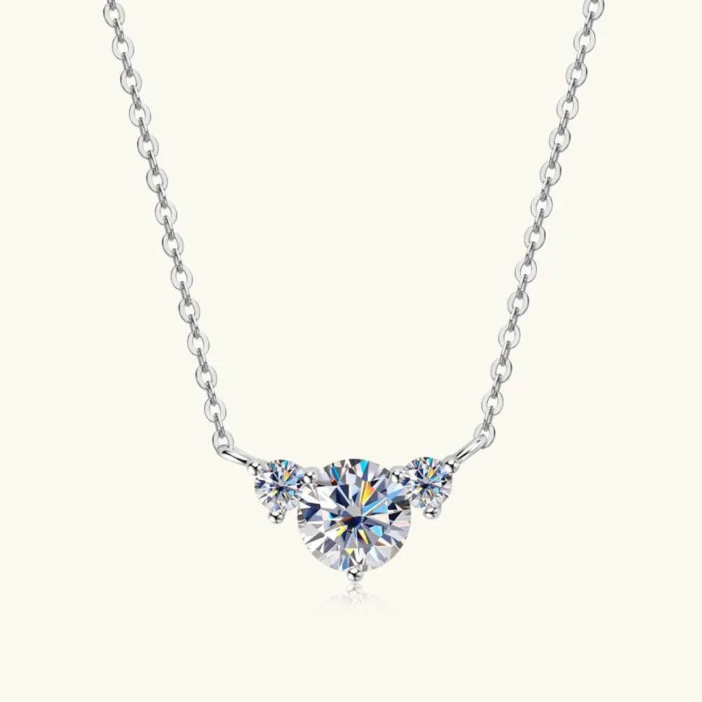 1.2 Carat Moissanite Necklace in 925 Sterling Silver | D Color VVS1 Clarity, Elegant Design - Store 42