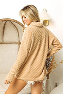 BiBi Checkered Round Neck Thumbhole Long Sleeve Top - Store 42