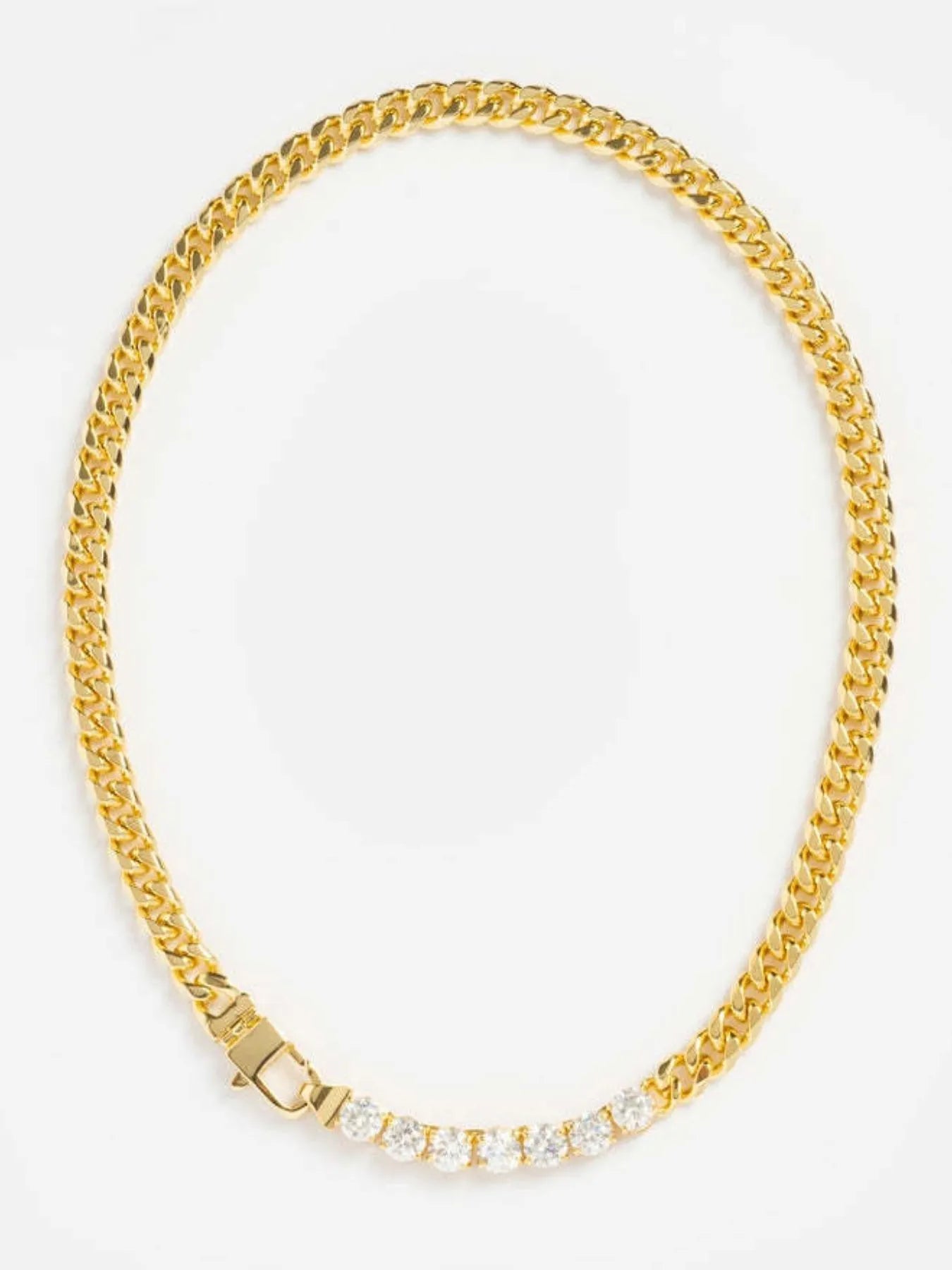 18K Gold-Plated Zircon Necklace and Bracelet Jewelry Set