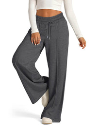 Full Size Drawstring Relaxed Fit Wide Leg Pants Plus Size - Store 42