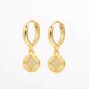 Elegant 925 Sterling Silver Zircon Earrings - 18K Gold-Plated Stylish Jewelry - Store 42
