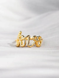 Elegant LOVE 18K Gold-Plated 925 Sterling Silver Ring with Matching Box - Heartfelt Gift Idea - Store 42