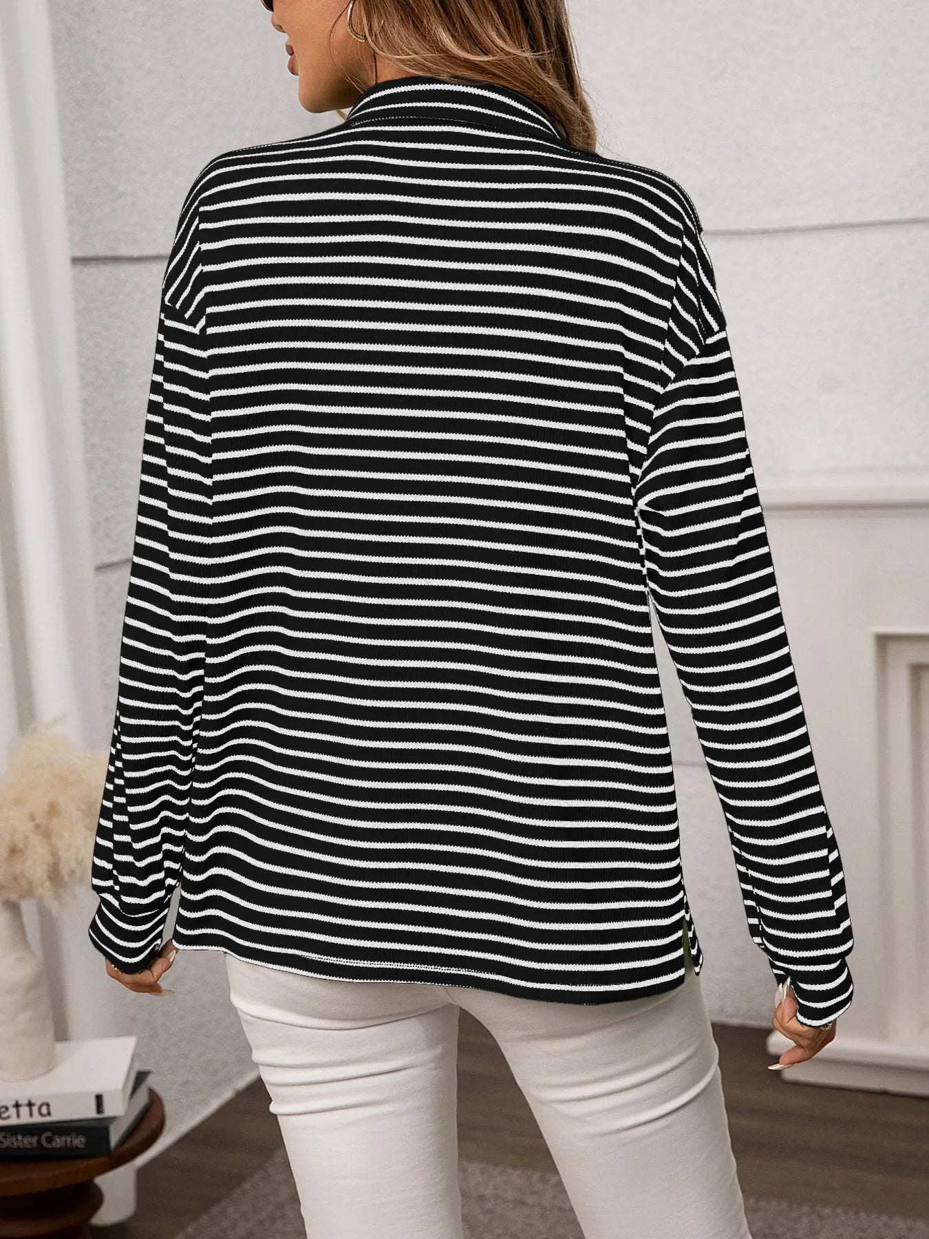Striped Button Up Long Sleeve Shirt
