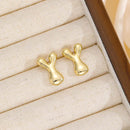 18K Gold-Plated Bubble Letter Stud Earrings - Unique, Dainty & Lightweight for Everyday Wear - Store 42