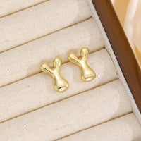 18K Gold-Plated Bubble Letter Stud Earrings - Unique, Dainty & Lightweight for Everyday Wear - Store 42