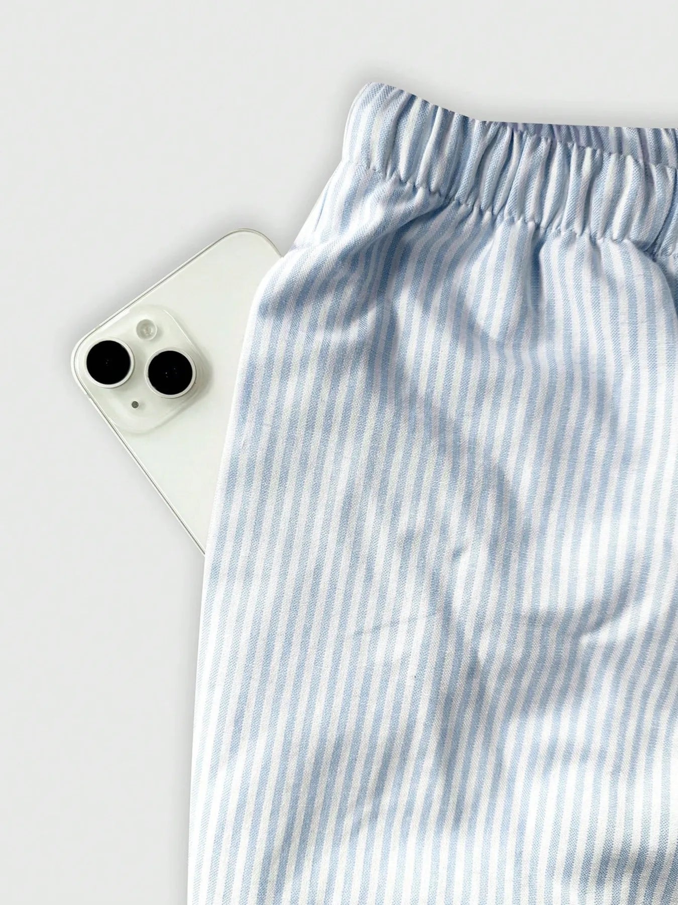 Drawstring Striped Wide Leg Pants