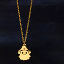 18K Gold-Plated Halloween Ghost Pendant Necklace in Titanium Steel - Spooky & Stylish Jewelry - Store 42