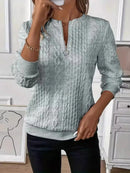 Quarter-Zip Long Sleeve Sweatshirt Gray