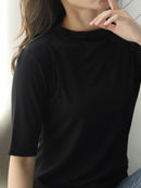 Men's Solid Color Short Sleeve T-Shirt - 100% Polyester, Slightly Stretchy, Imported - Store 42