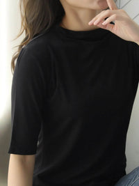 Men's Solid Color Short Sleeve T-Shirt - 100% Polyester, Slightly Stretchy, Imported - Store 42