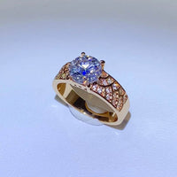 1.5 Carat Moissanite Ring in 925 Sterling Silver with 18K Gold-Plated Accents - Store 42