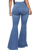 Full Size High-Waisted Raw Hem Flare Jeans Plus Size - Store 42