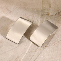 Elegant 18K Gold-Plated Stainless Steel Rectangle Earrings - Lightweight Design, 1.7 In Length - Store 42