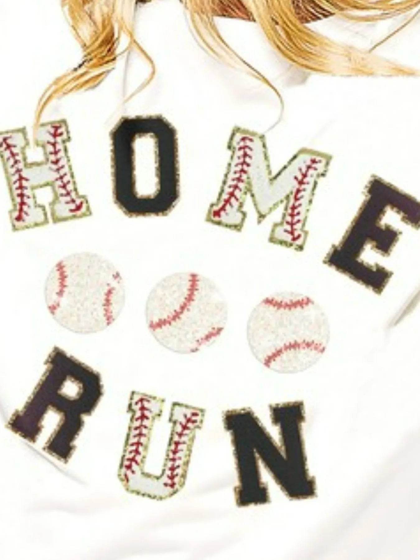 BiBi Baseballs Homerun Letter Washed Short Sleeve Top - Store 42
