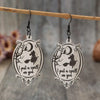 Witch Wooden Dangle Earrings Black One Size