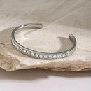 Elegant 18K Gold-Plated Stainless Steel Bracelet with Zircon Inlay - Timeless Fashion Accessory - Store 42