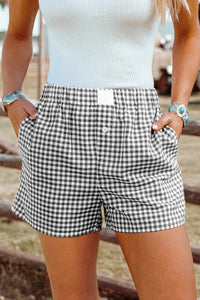 Plaid High Waist Shorts