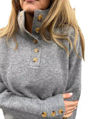 Full Size Button-Detail Turtleneck Sweater Plus Size - Store 42