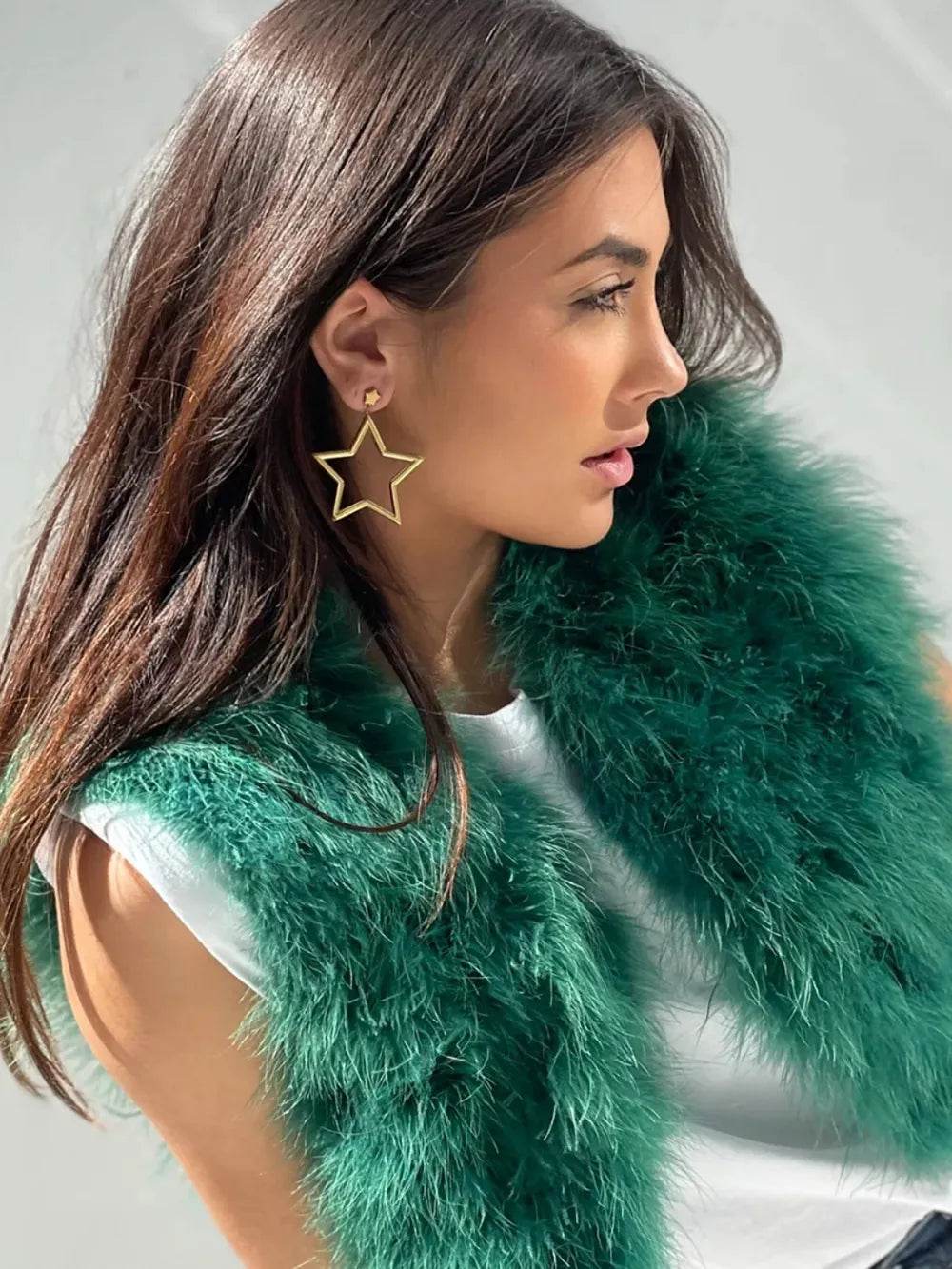 18K Gold-Plated Dangle Earrings with Moon and Star Design - Stylish and Unique Jewelry - Store 42