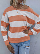 Striped Casual Long Sleeve Knit Top