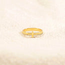 18K Gold-Plated 925 Sterling Silver Cross Ring with Zircon Stones - Elegant Religious Jewelry - Store 42