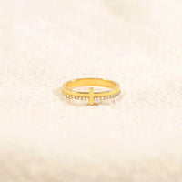 18K Gold-Plated 925 Sterling Silver Cross Ring with Zircon Stones - Elegant Religious Jewelry - Store 42