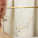 18K Gold-Plated Stainless Steel Rhinestone Charm Necklace with Extension Chain - Store 42