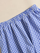 Plaid Tie Front Cami and Skirt Set