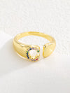 18K Gold-Plated Zircon Letter Ring C onesize
