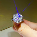 10 Carat Moissanite Ring in 925 Sterling Silver - Platinum-Plated Jewelry with Certificate - Store 42