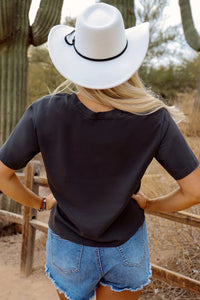 Bull Head Skull Round Neck Short Sleeve T Shirt