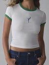 Trendsi Graphic Round Neck Short Sleeve T-Shirt - Slightly Stretchy, Opaque Fabric, 95% Polyester - Store 42