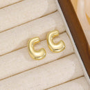 18K Gold-Plated Bubble Letter Stud Earrings - Unique Personalization, Lightweight Design - Store 42