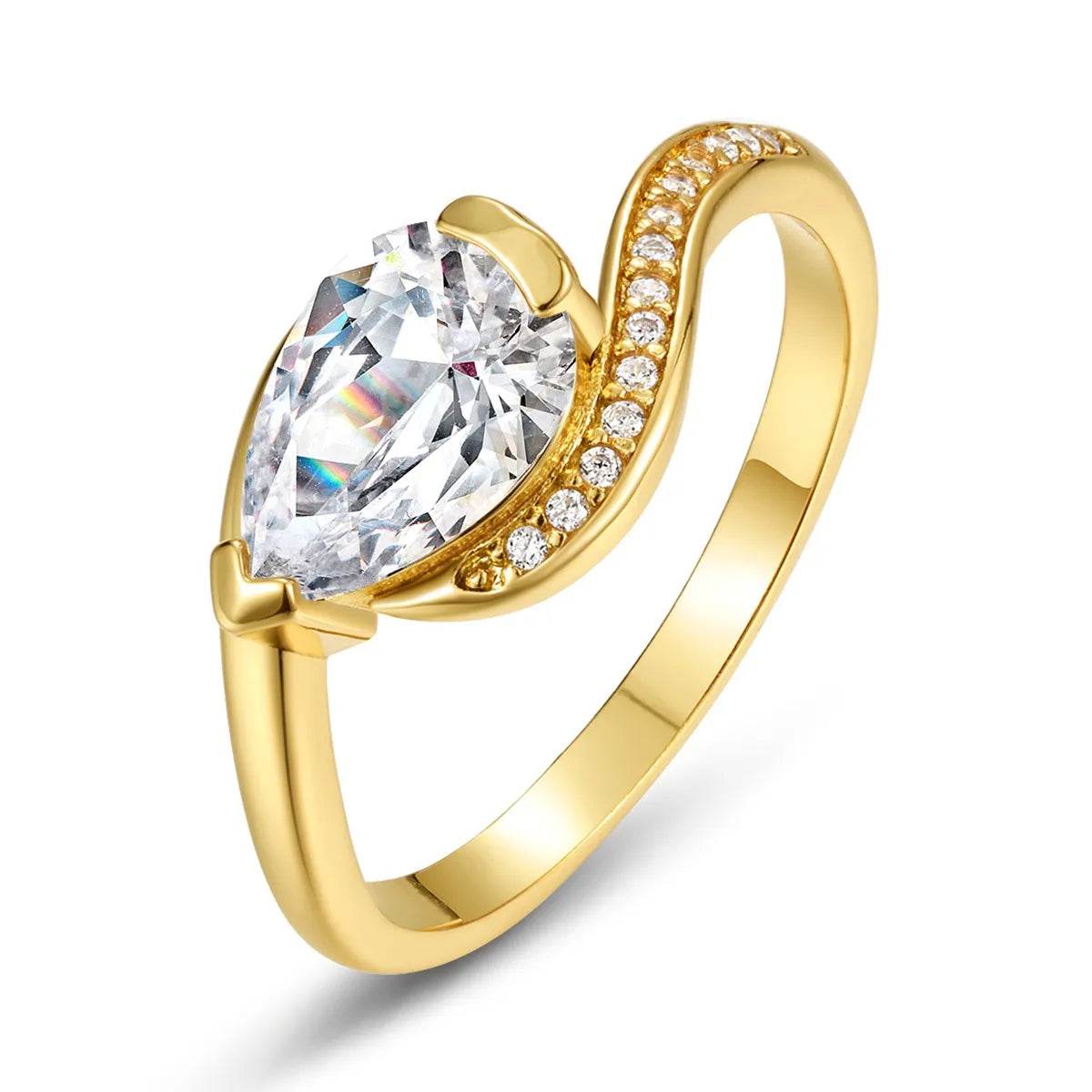 1.5 Carat Moissanite Ring in 925 Sterling Silver with 18K Gold-Plated Accent Stones - Store 42
