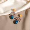 Geometric Pattern Drop Earrings Sherbet One Size