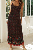 Printed Maxi Cami Dress Black