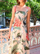 Printed Square Neck Maxi Dress