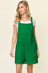 Double Take Full Size Texture Sleeveless Romper Green