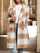 Plaid Wool Blend Longline Jacket