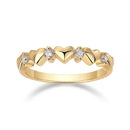 Elegant 925 Sterling Silver Moissanite Heart Ring - 0.12ct with 18K Gold-Plated Finish - Store 42
