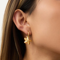 Vintage Gold Seashell & Starfish Drop Earrings