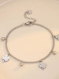Elegant Stainless Steel Four Leaf Clover Bracelet - Hypoallergenic Good Luck Charm in Gold/Silver - Store 42