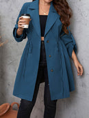 Honey Plus Size Lapel Collar Drawstring Roll-Tab Sleeve Trench Coat - Store 42