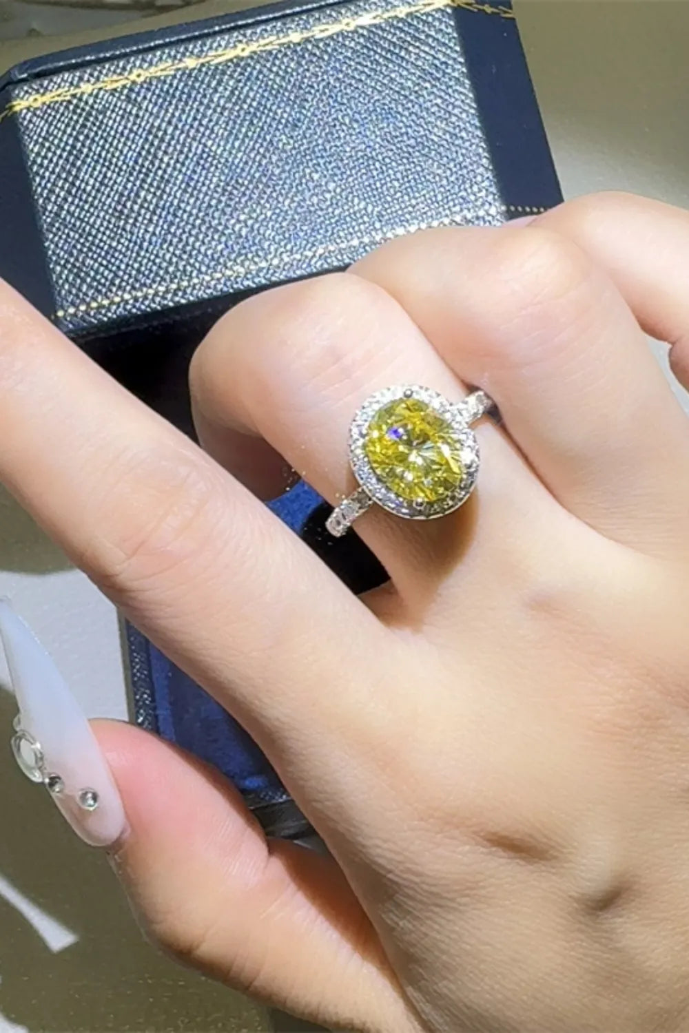 3 Carat Moissanite Ring in 925 Sterling Silver with Certificate and Box